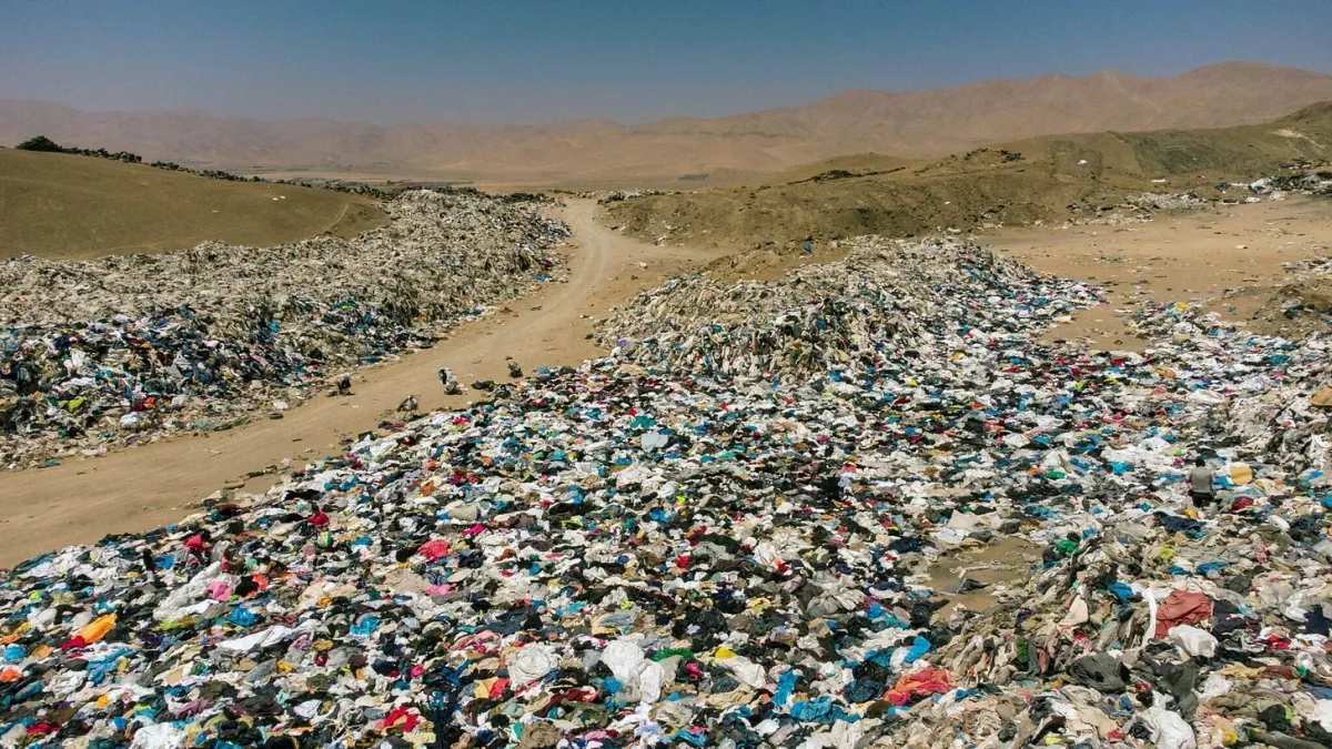 Used clothes in the Atacama Desert, Alto Hospicio, Iquique, Chile. September 26th 2021. MARTIN BERNETTI / AFP / Getty Images